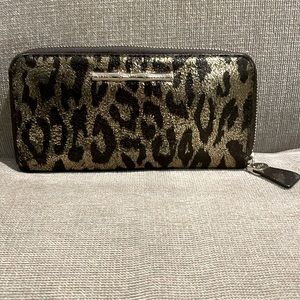 Elaine Turner gold leopard wallet